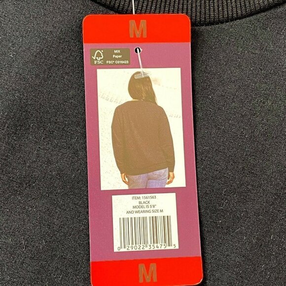 Gloria Vanderbilt Womens size Medium Lace Crewneck Pullover Sweatshirt Top Black - Picture 6 of 9